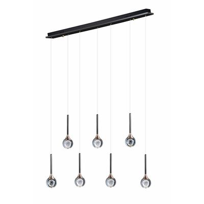 Enzo Chandelier Ss + Alu+Crystal D106 Xh18 Xw30 Led Black/Clear Zl2564/7A